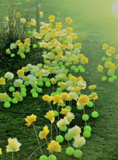 Tapis fleurs jaune