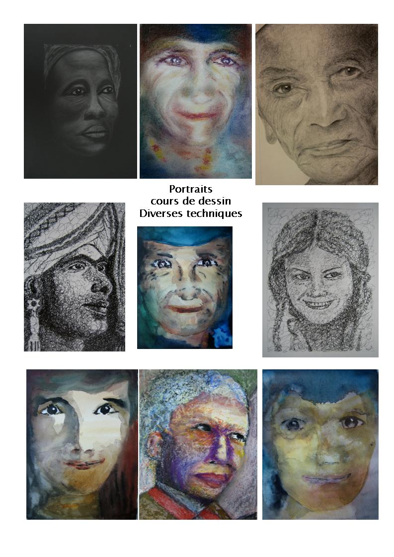 Portraits cours dessin