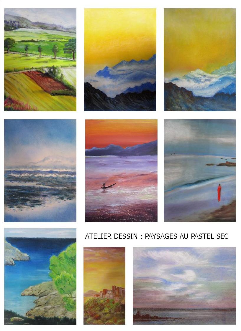 Paysage au pastel sec